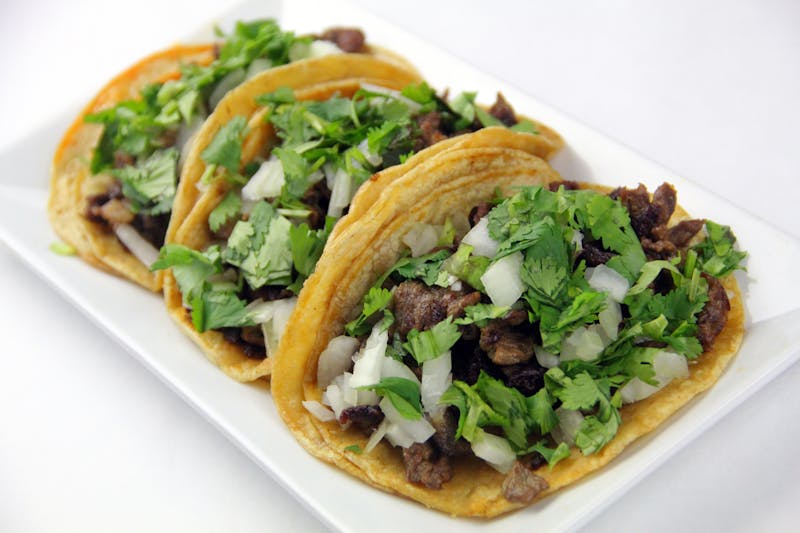 Carne asada street tacos at Cafe Rio