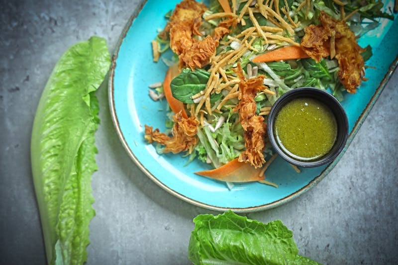 Cafe Rio tostada salad with sweet pork and tomatillo dressing
